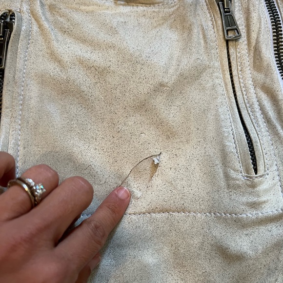 R13 White Leather Motorcycle Jacket - Picture 4 of 6